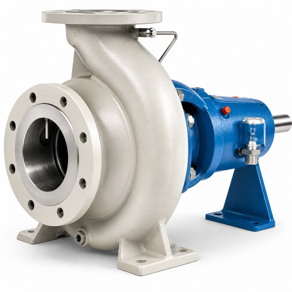 Industrial centrifugal pump with metal casing